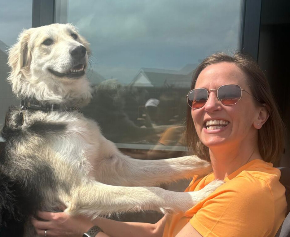 Committee member with dog